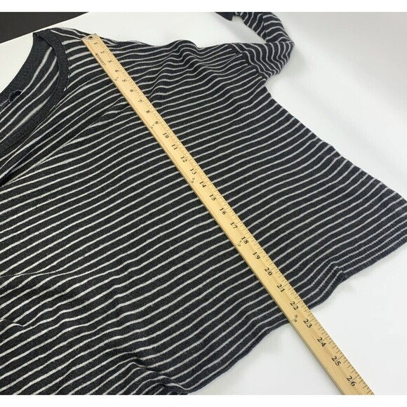 Eileen Fisher Gray Striped Lightweight Knit Sweater Scoop Neck Slouch Medium - Picture 9 of 13